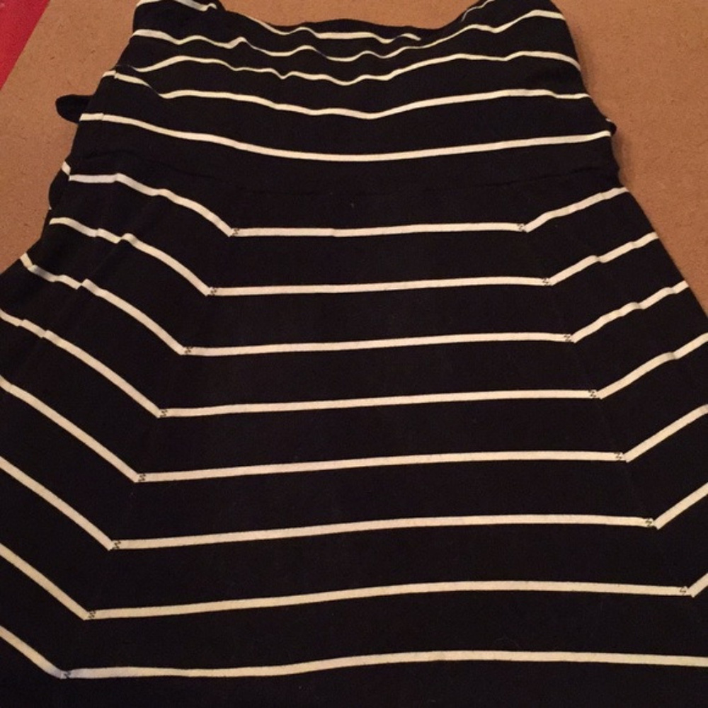 Black & White Horizontal Striped Skirt